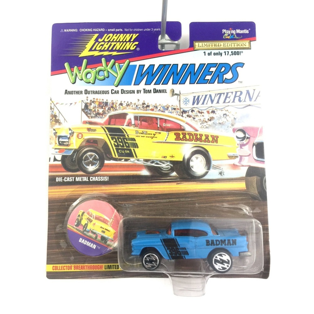 Johnny Lightning Wacky Winners Tom Daniel Badman 1955‎ 55 Chevy Light Blue 1/64